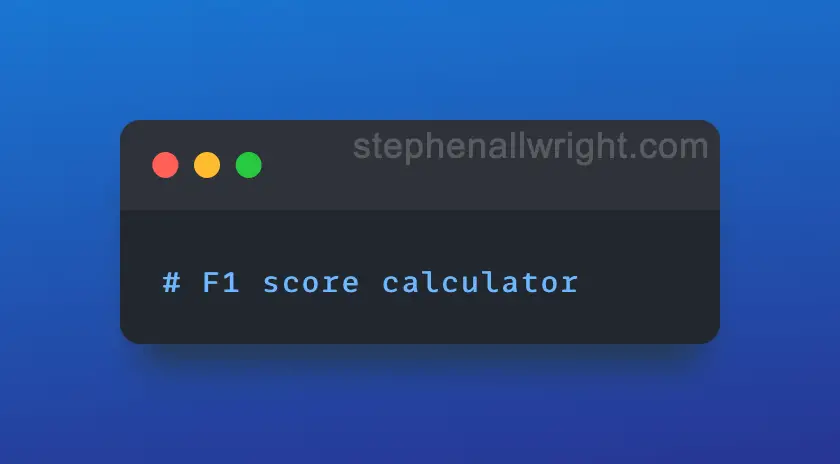 Simple online F1 score calculator