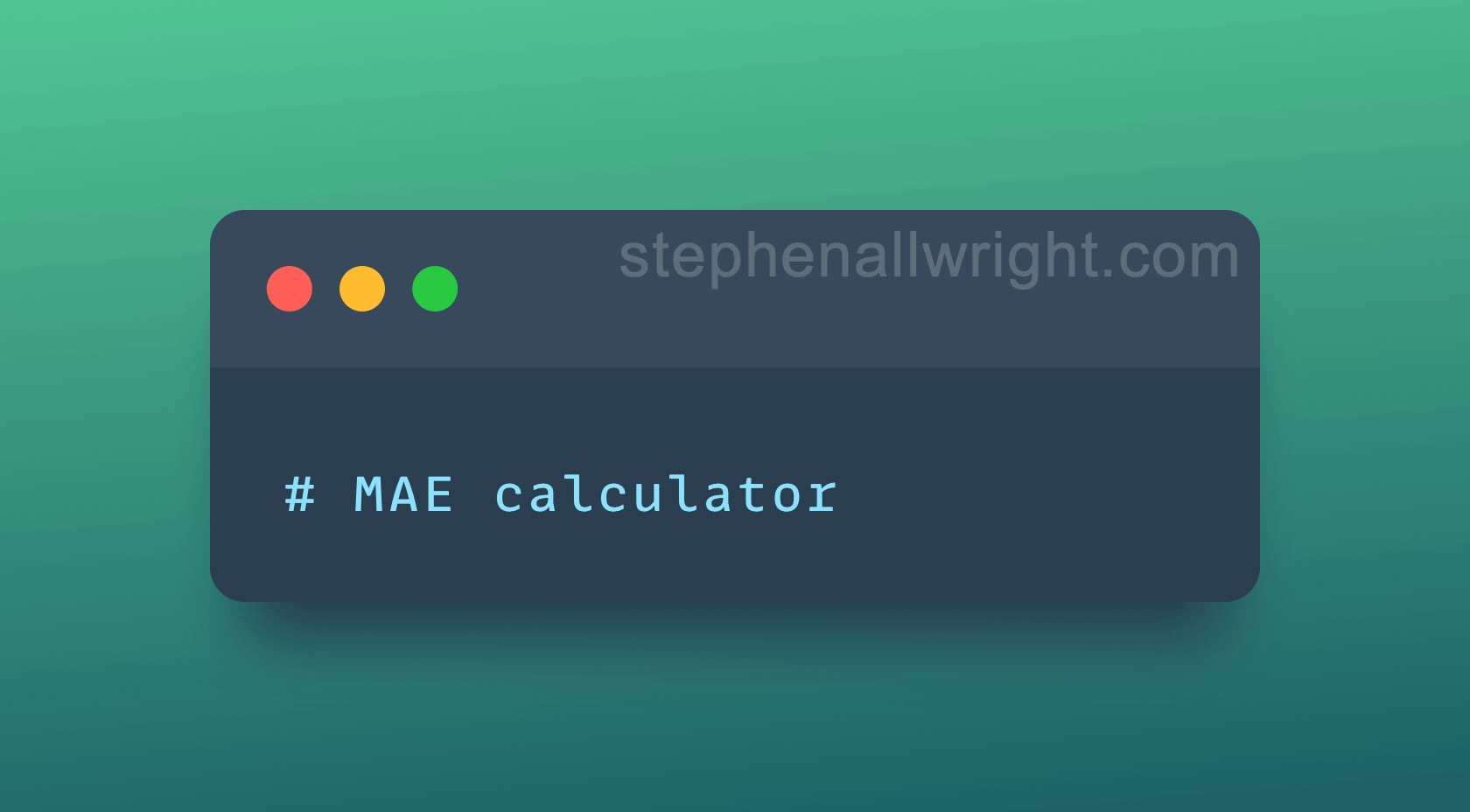 simple to use online MAE calculator (Mean Absolute Error)