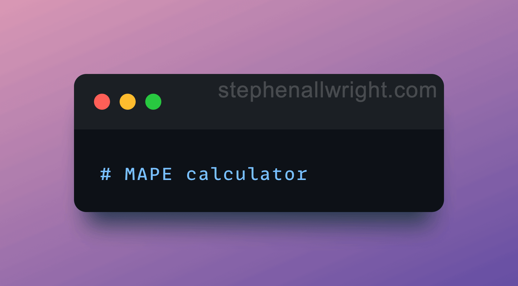 Simple online calculator for mape (mean absolute percentage error)