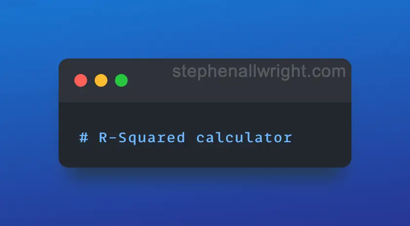 Simple to use online R Squared (R2) calculator