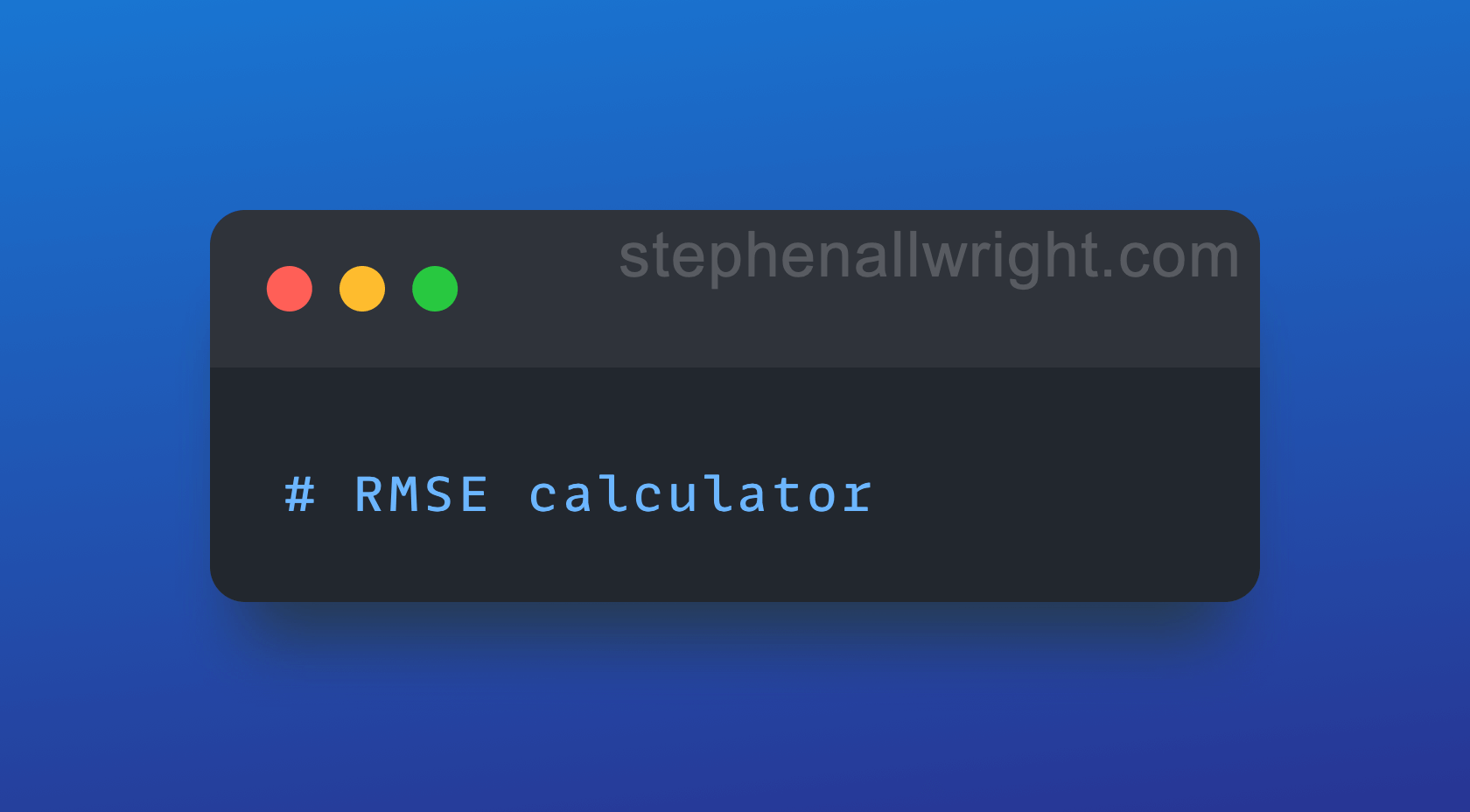 Simple to use online calculator for RMSE (Root mean square error)