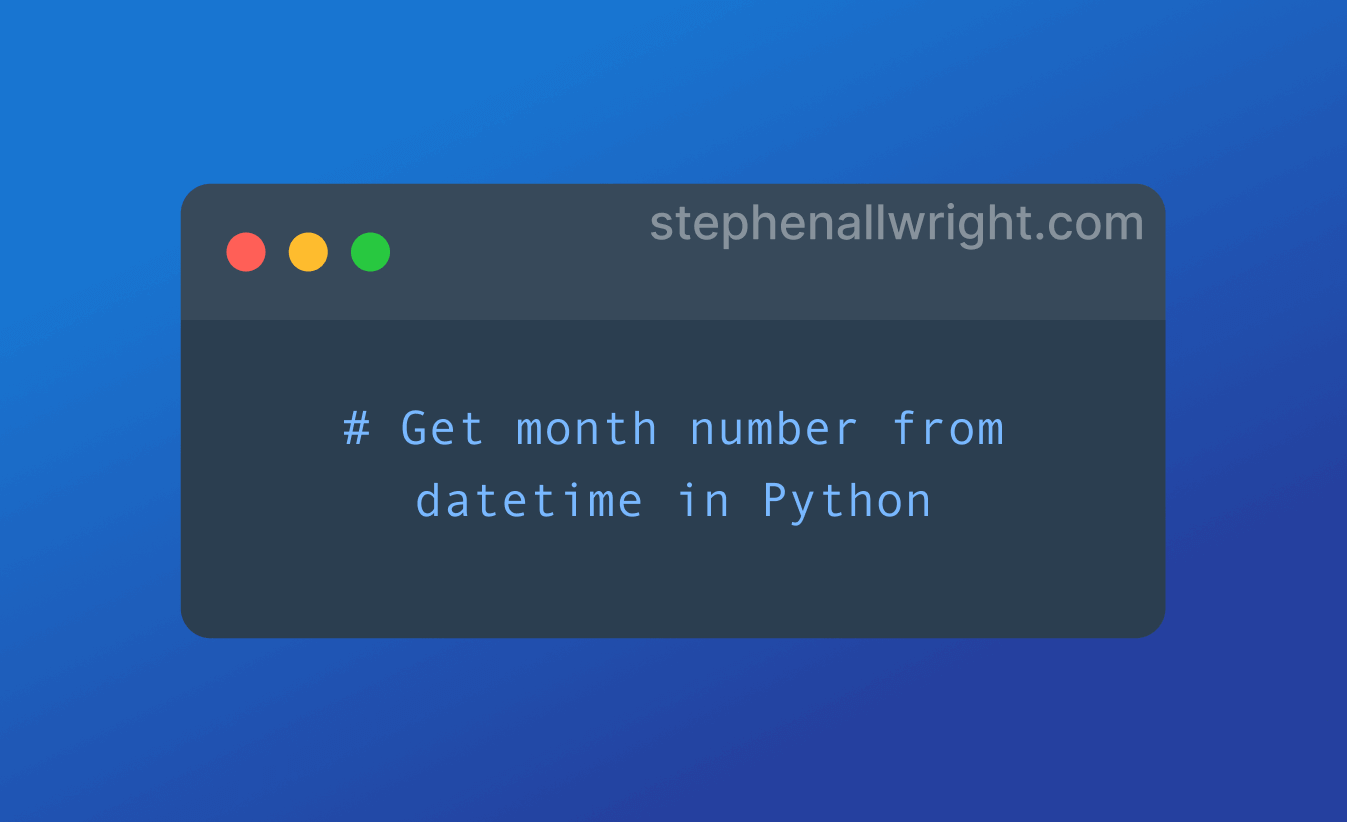 python get month number from datetime object